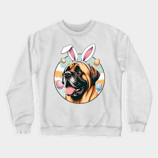 Spanish Mastiff Celebrates Easter with Bunny Ears Crewneck Sweatshirt